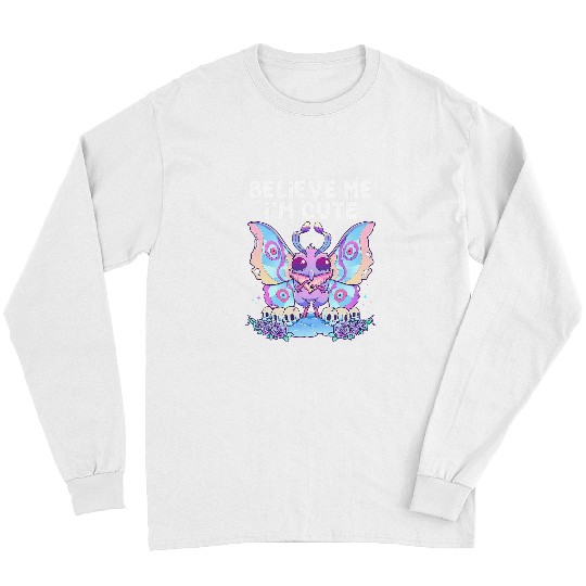 Believe Me Im Cute Pastel Goth Mothman Gothic Cryptid Wicca Long Sleeves