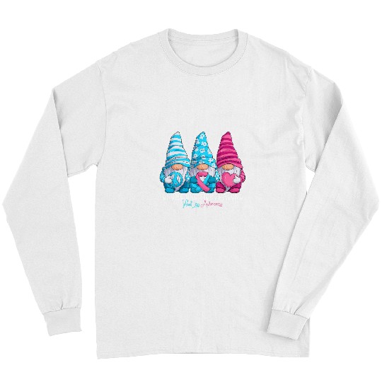Funny Gnomies Infant Loss Awareness Month Light Blue Pink Long Sleeves