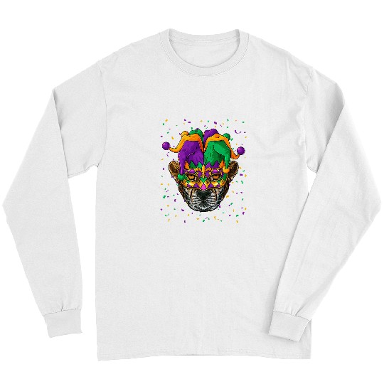 Cheetah Gift Mardi Gras Animal Face carnivals Jester Festival Long Sleeves