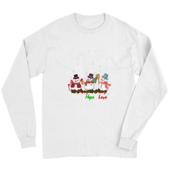 Christian Hope Love Jesus Cross Snowman Christmas 4 Christ Long Sleeves