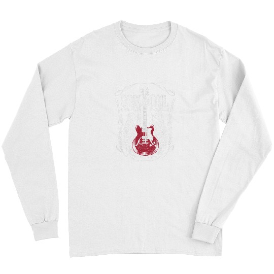 Guitarist Distressed vintages Retro 80s Rock Roll Music Guitar Wings 2 Guitar Long Sleeves