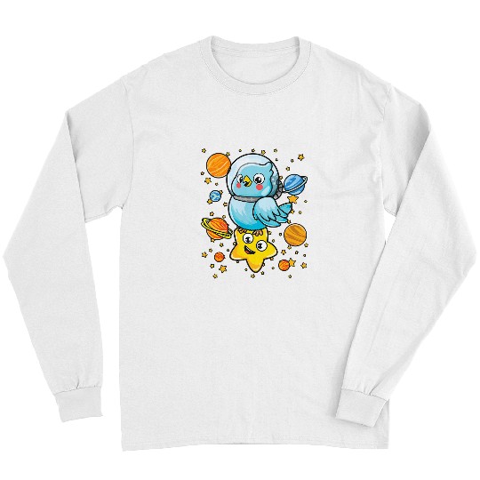 Astronauts Space Bird Astronaut Kids Boys Outer Space Planets Stars Long Sleeves