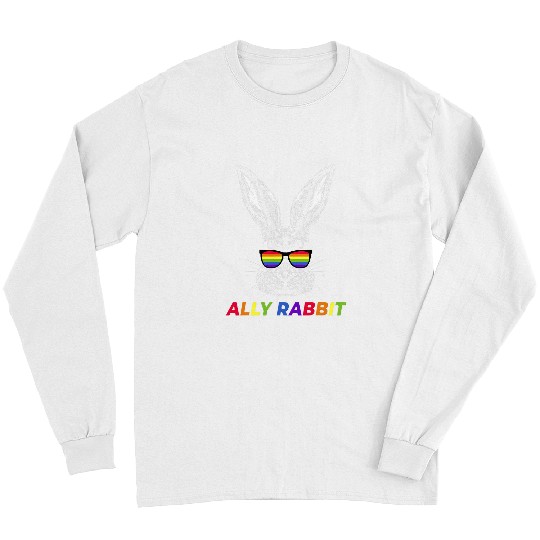 LGBT Pride Ally Rabbit LGBT Gay Rainbow Pride Flag Men and Women Long Sleeves