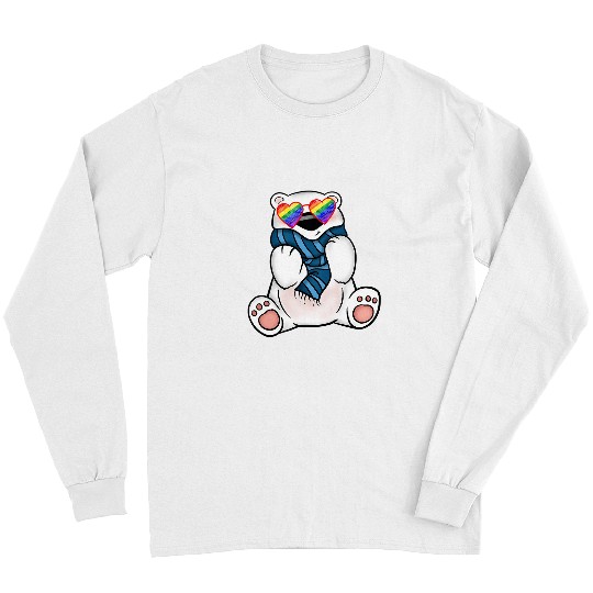 LGBT Pride Gay Polar Bear Scarf LGBTQ Stuff Teens Rainbow Sunglasses Long Sleeves