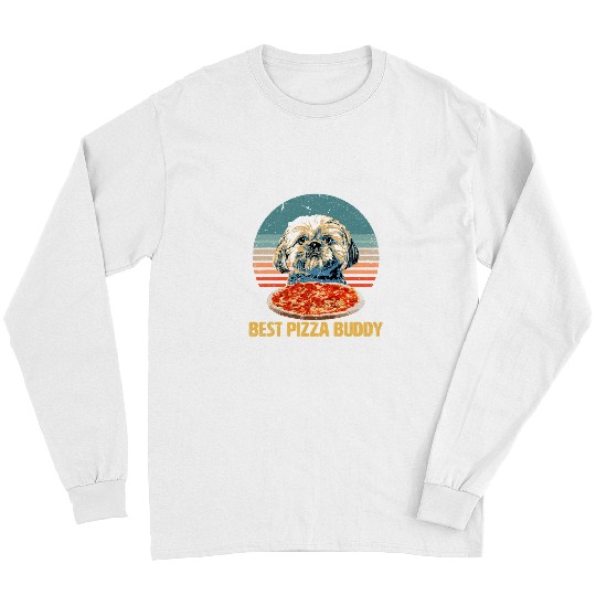 bests Pizza Buddy Sweet Shih Tzu loves Pizza with lots of cheese Long Sleeves