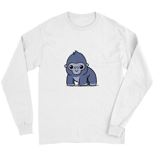Chibi Kawaii Gorilla Great Ape Primate Animal Lover83 Long Sleeves