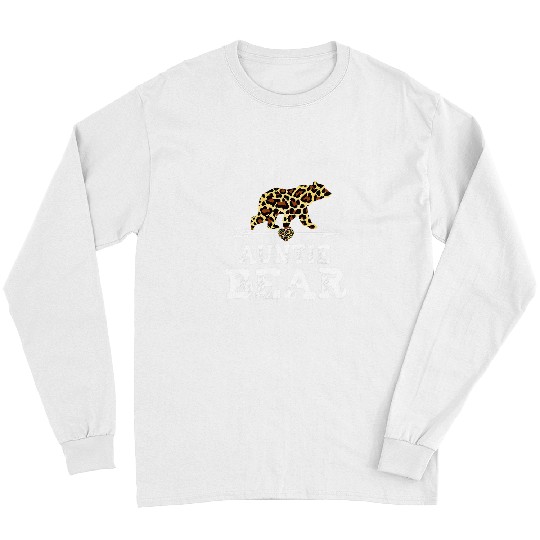 Cheetah Gift Funny Bear Auntie Bear Cheetah Leopard Print Mothers Day Cute Bears Long Sleeves