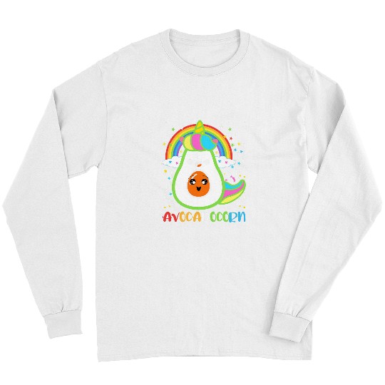 Avocado Fruit With Cute Unicorn Long Sleeves