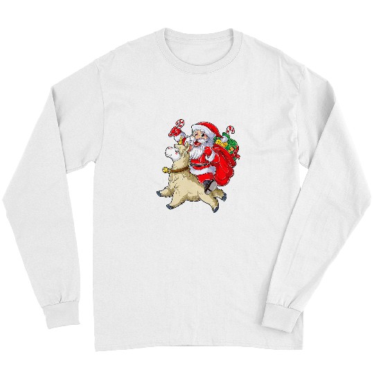 Fa la la Llama Christmas Santa Llamacorn Unicorn Long Sleeves