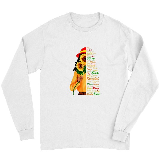 Black Queen Sunflower BLM Melanin Pride Afro Women Girls Long Sleeves