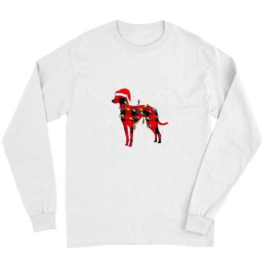 Dog Grayhound xmass Lights buffalo plaids Italian Greyhound Dog Christmas Long Sleeves