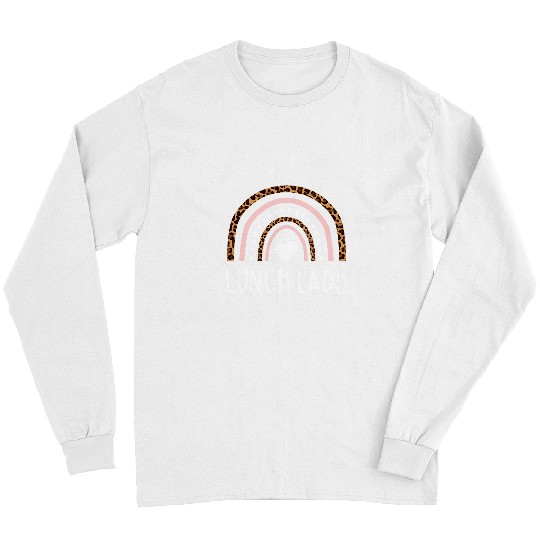 Lunch Lady Crew Appreciation Leopard Print Rainbow Long Sleeves