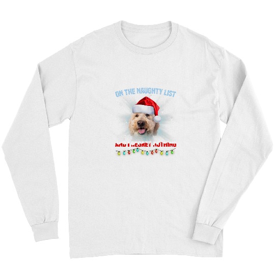 Dog Goldendoodle On The Naughty List And Goldendoodle Santa Hat Christmas Long Sleeves