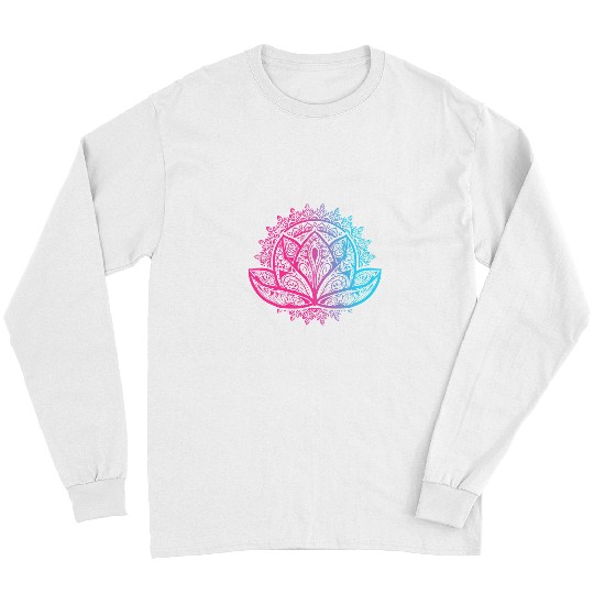 Namaste Yoga Colorful Mandala Lotus Leaf Yoga Meditation Long Sleeves