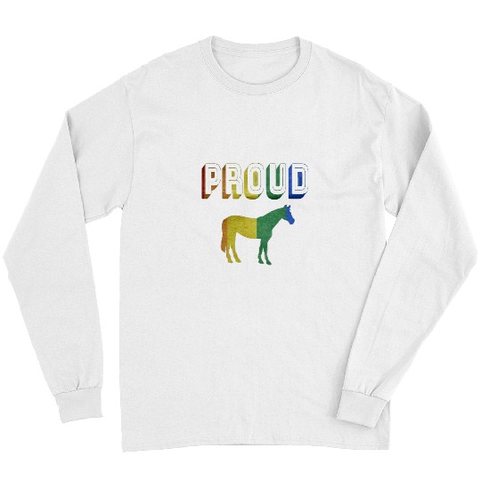 LGBT Pride Proud Horse LGBT Flag Pride Clothing Transgender Pride Flag Long Sleeves