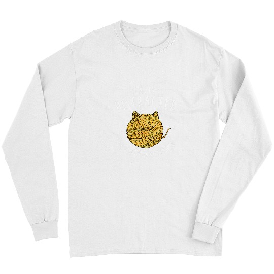 Knitting Yarnting Crochet Lovers Crocheter Pet Cat Lovers Long Sleeves