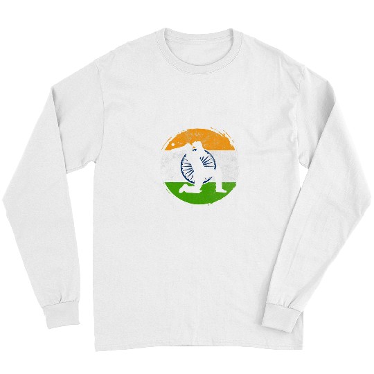 Cricket Fan Sport Game Flag of India Cricket Player Long Sleeves