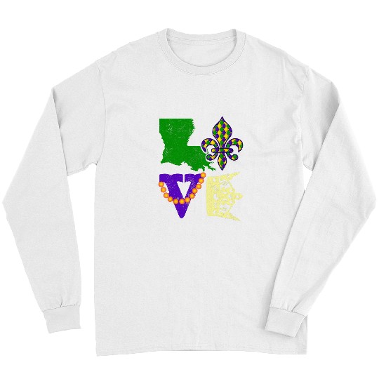 Funny I Love Mardi Gras New Orlean Festival Mardi Gras Lover Long Sleeves