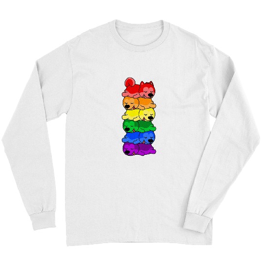 LGBT Pride Cute Rainbow Siberian Husky Gay Pride LGBT Puppy Lover 275 Long Sleeves