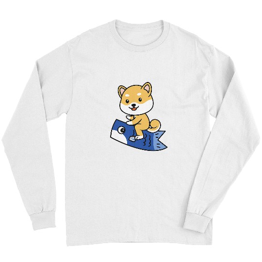 Dog Shiba Inu Japanese koi fish Koinobori Flag Carp streamer Long Sleeves