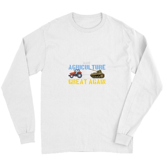 Tractor driving Farm Tractor Pulls Tank Make Agriculture Great Again Long Sleeves