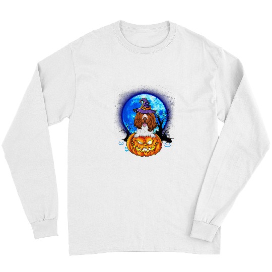 English Setter Witch Pumpkin Halloween Dog Lover Funny 158 Long Sleeves