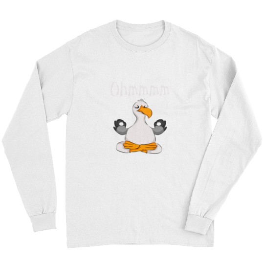 Namaste Yoga Funny Ohmmm Yoga Seagull Zen Meditation Relaxation Fitness Meditation Long Sleeves