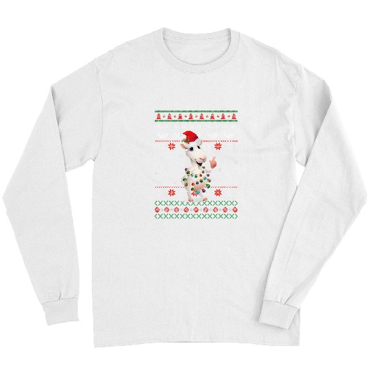 Funny Goats Funny Cute Goats Christmas Light Pajama 34 Long Sleeves