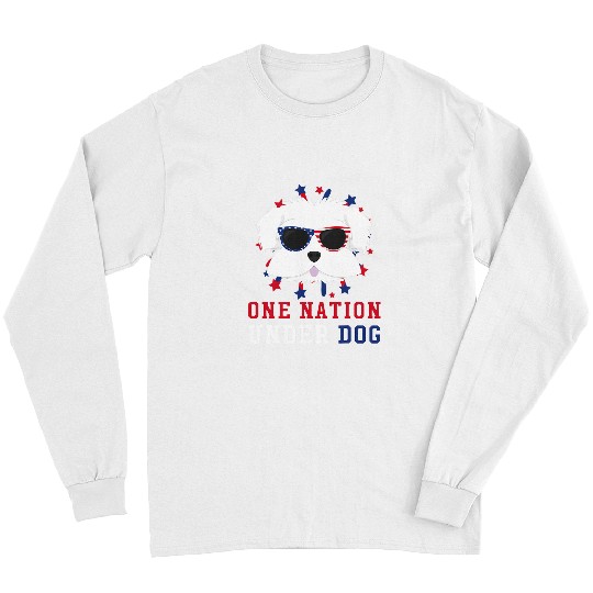 Dog Maltese One Nation Under Dog Fourth Of July Long Sleeves
