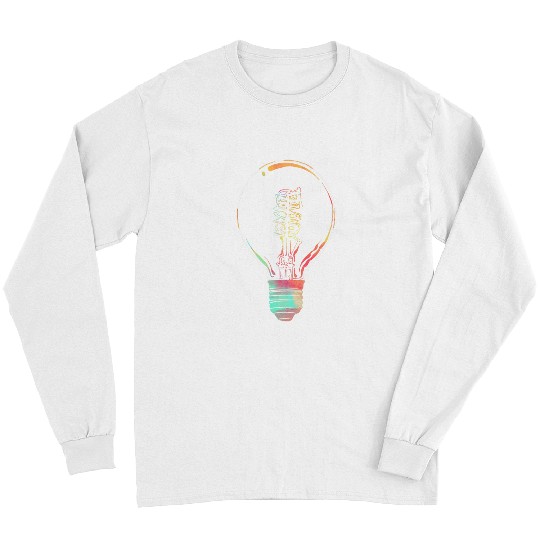 Electrical Gifts Men Women Colorful Light Bulb Lineman Electrician Long Sleeves