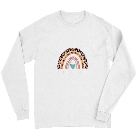 Lunch Lady Rainbow Leopard School Cafeteria Worker Long Sleeves