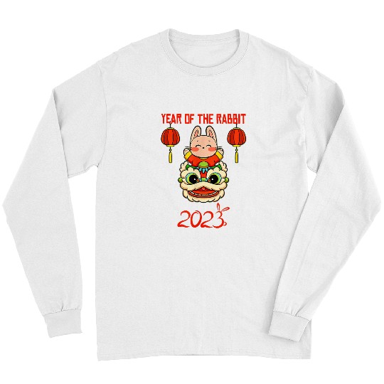 Happy Lunar New Year 2023, Cute Chinese Rabbit Decorations Long Sleeves