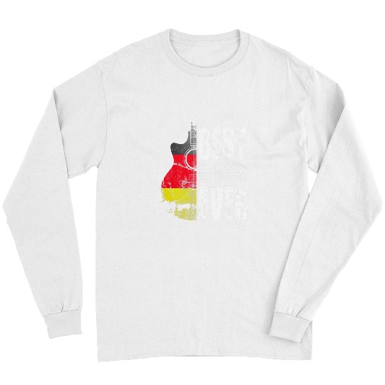 Guitarist Mens bests dad ever Germany flag vintages Retro Guitar fathers day Guitar Long Sleeves