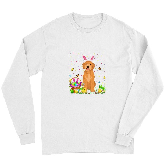 Dog Goldendoodle Funny Easter Egg Hunting Goldendoodle Dog Easter Sunday Long Sleeves