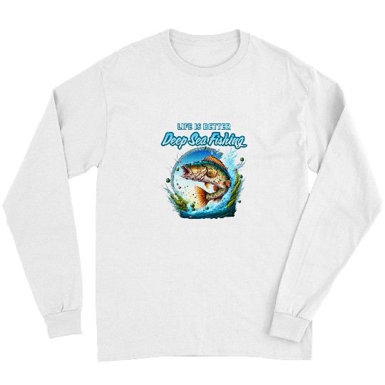 Fishing Deep Sea Fishing Sea Ocean Fish Trout Calico Bass Fisher Long Sleeves