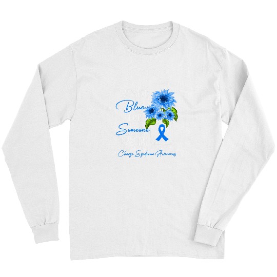 Charge Syndromes Warrior Womens Sunflower We Wear Blue Charge Syndromes Awareness Long Sleeves