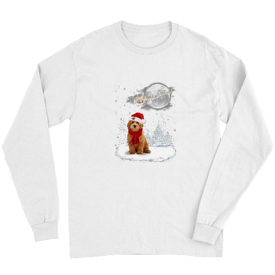 Dog Goldendoodle Under Moonlight Snow Christmas Pajama 7 Long Sleeves