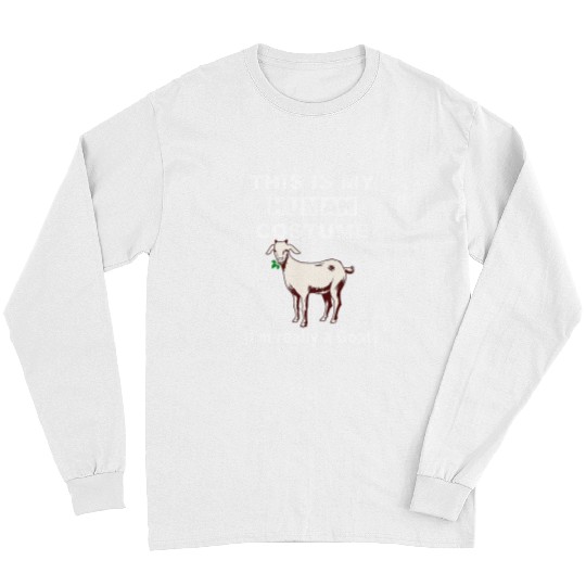 Funny Goats Im Really a Baa Goats This is My Human Costume Fun Halloween 335 Long Sleeves