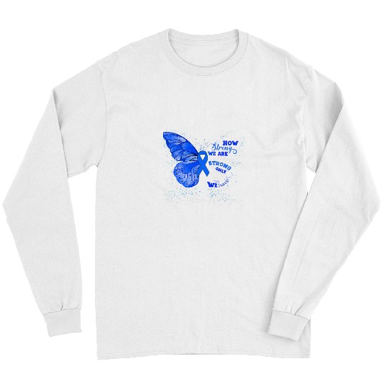 Charge Syndromes Warrior Womens Charge Syndromes Awareness Blue Ribbon Butterfly Long Sleeves