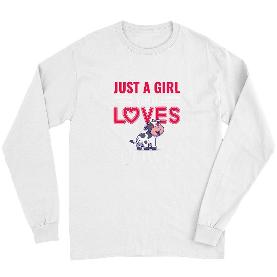 Just A Girl Who Loves Cows Cute Strawberry Cow Cowgirls Print Long Sleeves