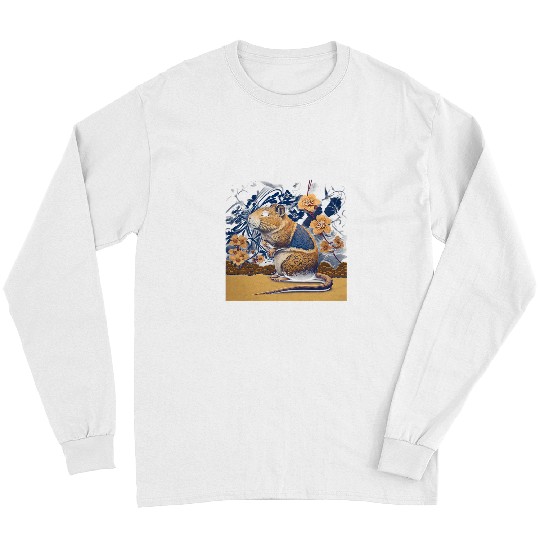 Gerbil Lover Surrealism Japanese Painting Gerbil Long Sleeves