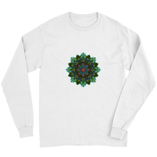 Namaste Yoga Cool Mandala Lotus Yoga Meditation Colorful Symbol Art Meditation Long Sleeves