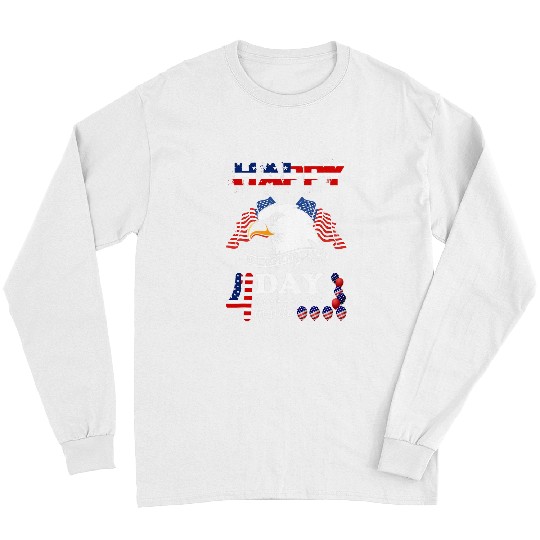 Happy 4th of july american flag patriotic usa flag Eagle 3 Long Sleeves