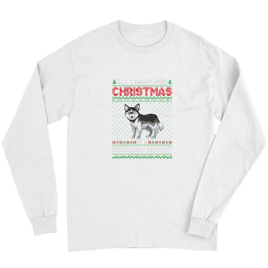 Dog Husky Siberian Husky Dog Christmas Outfits Funny Ugly xmass Sweater Long Sleeves