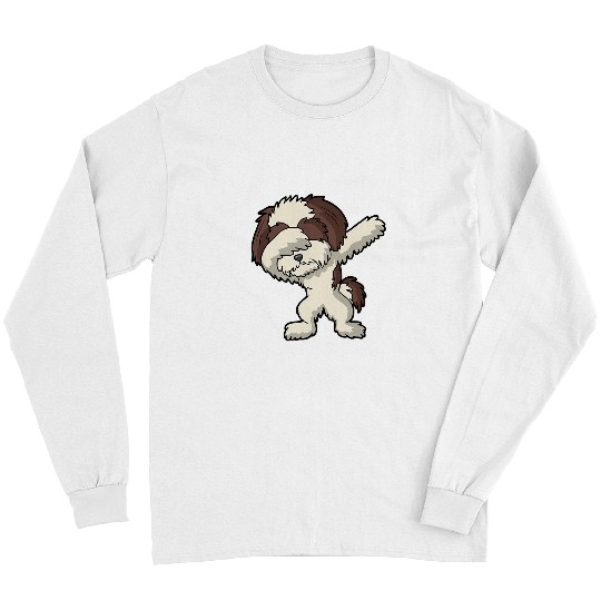 Dabbings Shih Tzu Dog Dab Dance Humor Men Women Mom Dad Long Sleeves