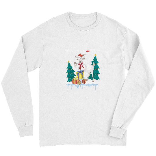Funny Goats Naughty Or Nice Merry Christmas Women xmass Santa Claus Goats 203 Long Sleeves
