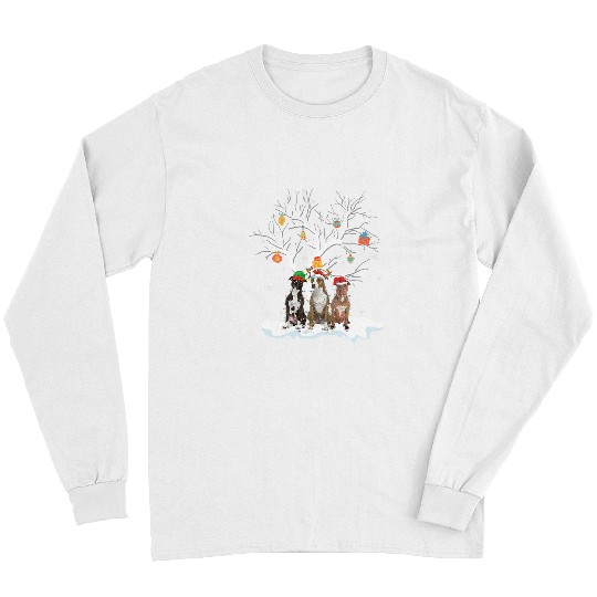Bully Dog American Pitbull Terrier Christmas Lights Santa Elf Reindeer 362 Pitbull Dog Long Sleeves