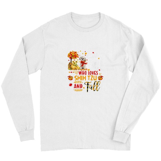 Autumn Tree Shih Tzu Thanksgiving Pumpkin Dog Fall Leaf 1 Long Sleeves