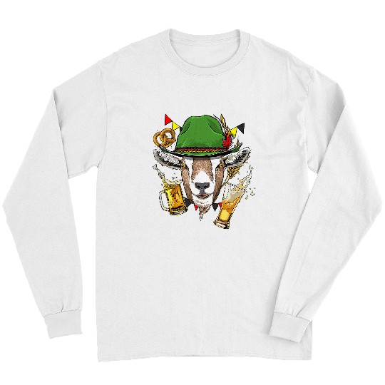 Beer Goats Germany Oktoberfest Party Beer Fest Goats Lover Farmer Long Sleeves
