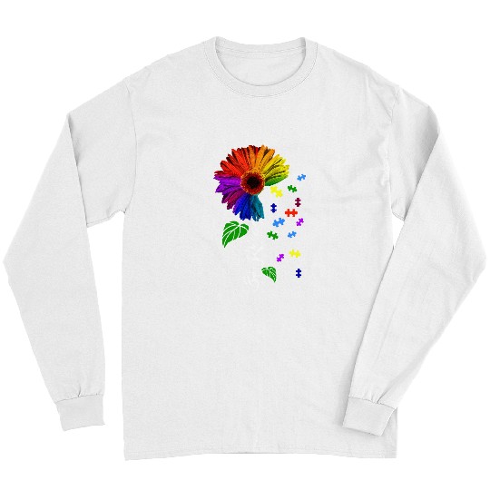 Autism Choose Kindness Be Kind Awareness Sunflower Unity Day Neurodiverse Long Sleeves